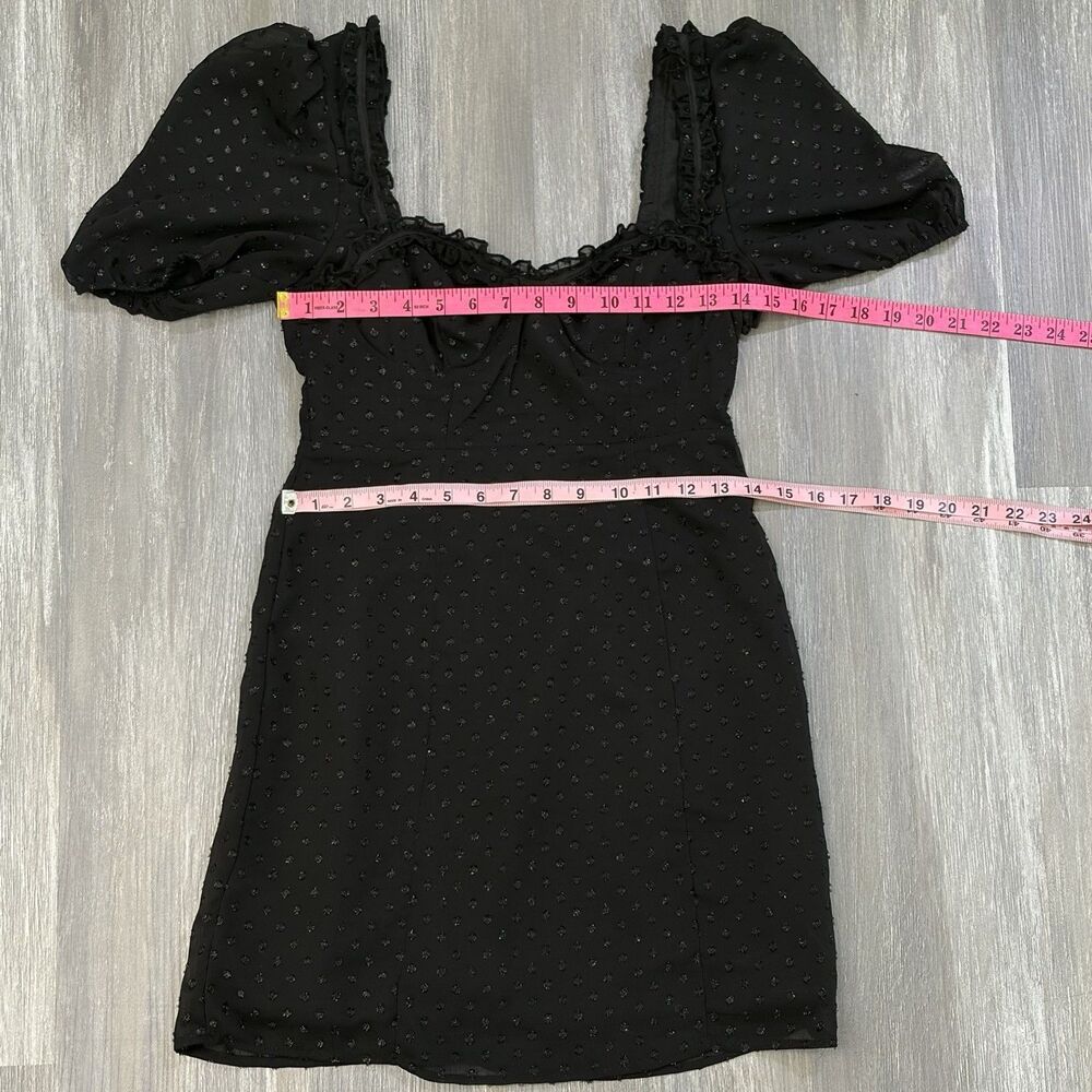 Black Babydoll Dress Concert Mini Sweetheart Whimsigoth Dark Coquette Grunge S - Picture 11 of 13